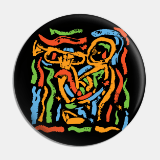 Modern Art Jazz Trumpeter Pin