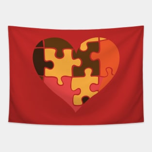 Puzzle heart Tapestry