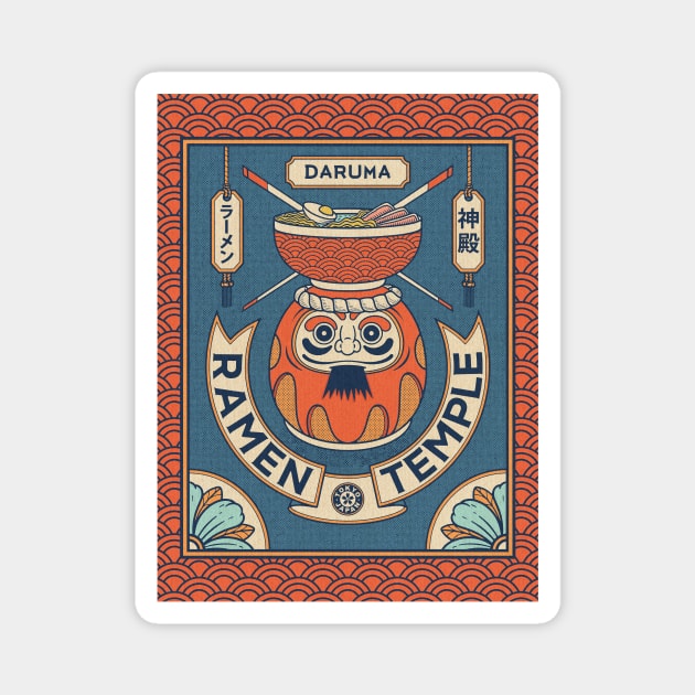 Ramen Temple Daruma Magnet by RyanRagnini