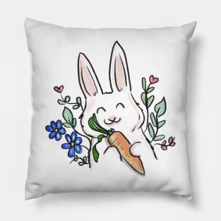 Blue Bunny Love Pillow