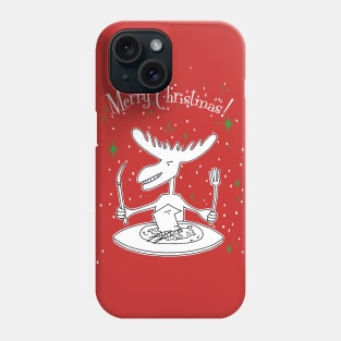 Christmas dinner Moose eats man Phone Case