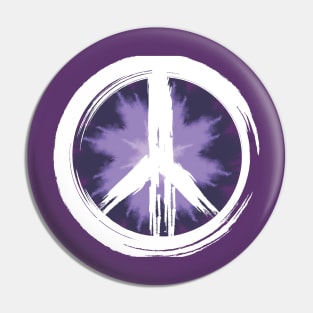 Purple Tie-Dye Peace Sign Pin