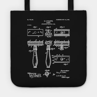 Razor Patent - Barber Art - Black Chalkboard Tote