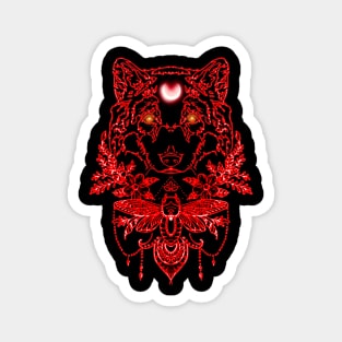 Red Wolf Moon Magnet