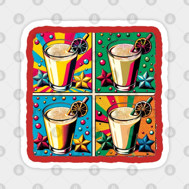 Eggnog Elegance: A Pop Art Celebration - Festive Beverage Magnet by PawPopArt