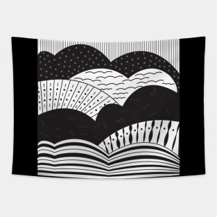 Abstract mountains and sky Tapestry