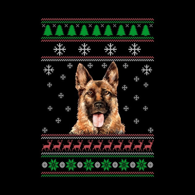 German Shepherd Ugly Christmas Sweater Funny Dog Lover Owner Gifts by nzbworld