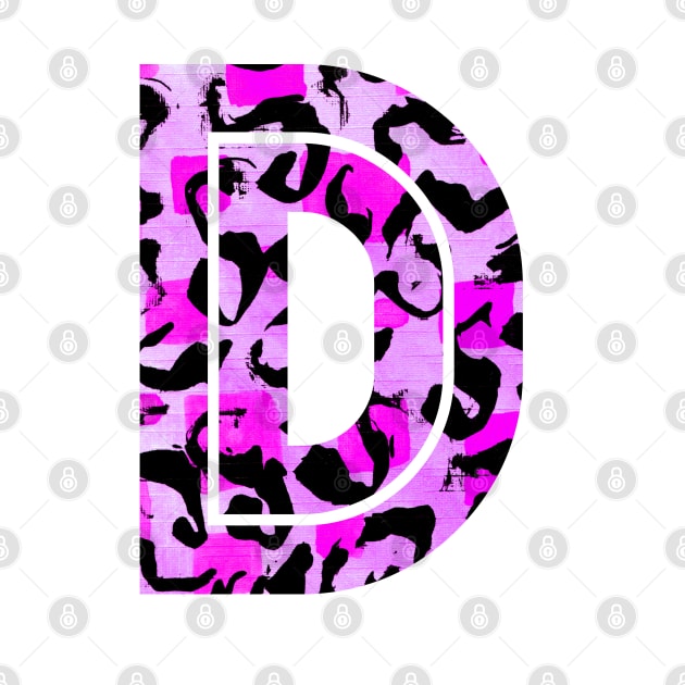 Copy of Abstract Letter D Watercolour Leopard Print Alphabet by Squeeb Creative