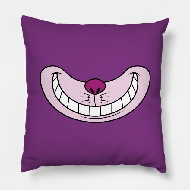 Cheshire cat face mask Pillow by walterorlandi