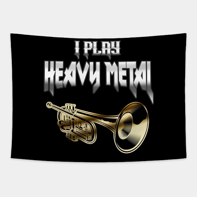 Heavy Metal Trumpet Musician Brass Gift Tapestry by Foxxy Merch