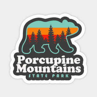 Porcupine Mountains Michigan Camping Hiking Bear Magnet