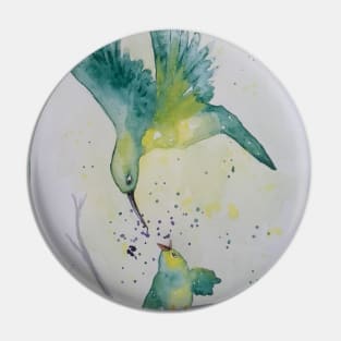 Australian Sunbirds Bird Painting Pin