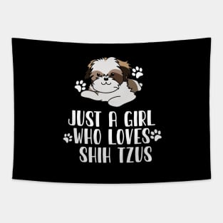 Just A Girl Who Loves Shih Tzus Tapestry