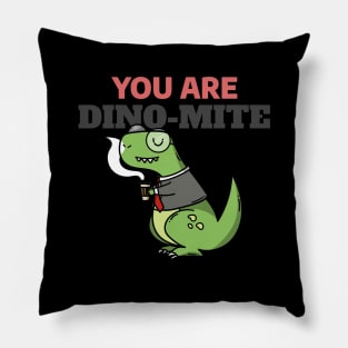 You Are Dino Mite - Funny Dinosaur Doodle Pillow