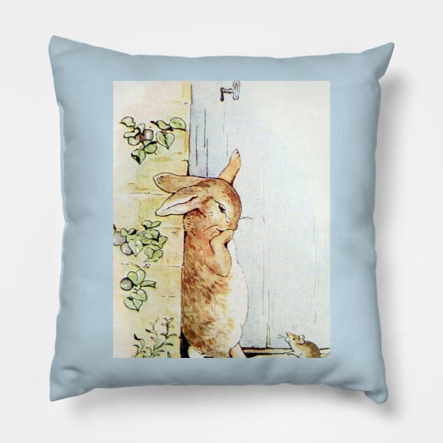 Peter Asks a Mouse the Way to the Gate - Beatrix Potter Pillow by forgottenbeauty