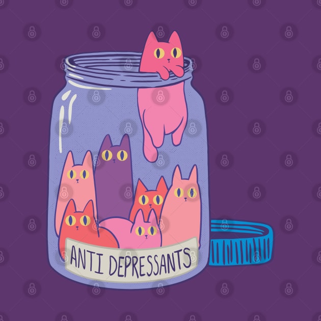 Cats Antidepressants Furry Love in a Bottle - Get Yours And Smile Today by Kali Space