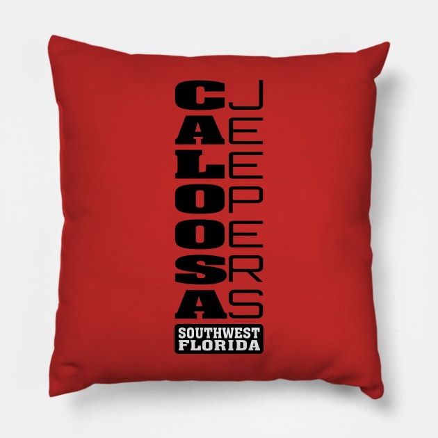Black Vertical Logo Pillow by Caloosa Jeepers 
