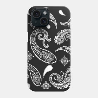 Paisley pattern on black Phone Case