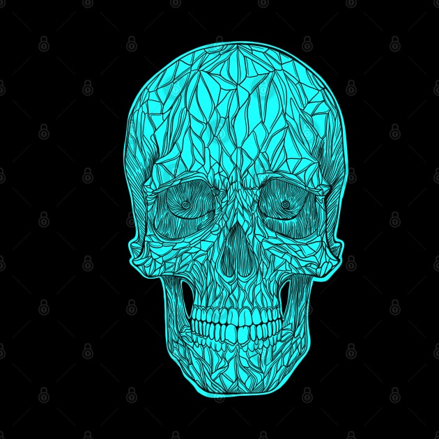 Teal skull by DaveDanchuk