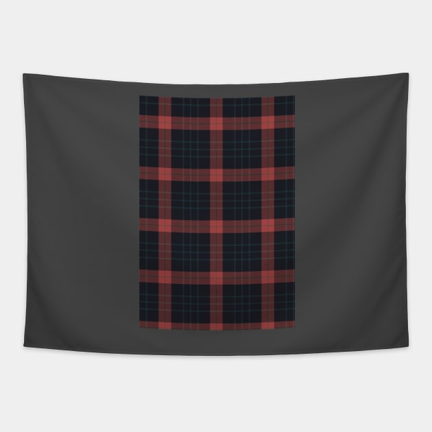 Blue red tartan pattern Tapestry by sinemfiit