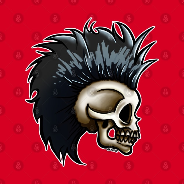 Punk Skull (Black Version) by Jan Grackle