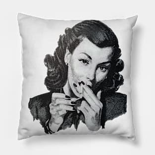 Noir Dame Lights Up a Cigarette Pillow