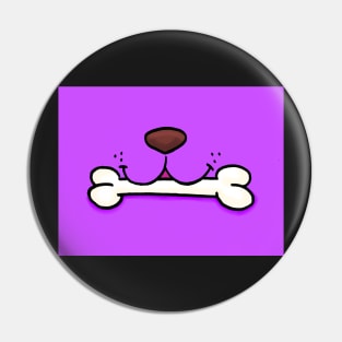 Dog Mouth With Bone Face Mask (Purple) Pin