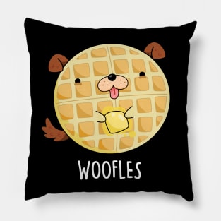 Woofle Cute Doggy Waffle Pun Pillow