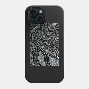 Abstract Dreaming Black and White Ink Phone Case