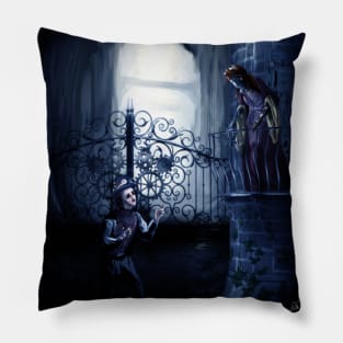 Steampunk Romeo and Robot Juliet Pillow