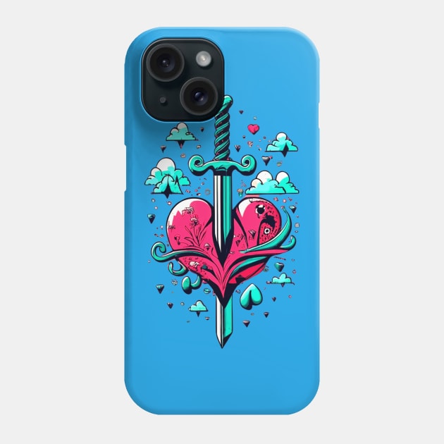 Sword Piercing through heart -Cold Hearted Phone Case by Izhan's Fashion wear