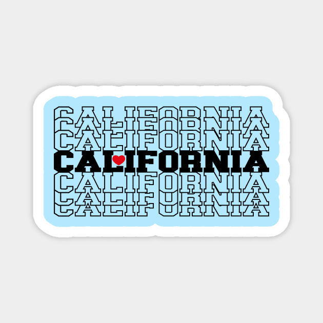 I Love CA Mirror Words Magnet by PinkInkArt