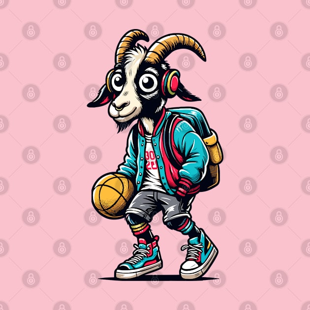 funny goat basketball by TimeWarpWildlife