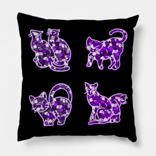 Crystal Group Cat (purple) Pillow