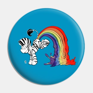 Zebra Pooping Rainbows Pin