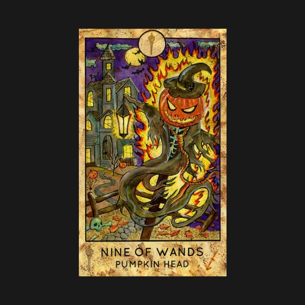 Nine Of Wands. Minor Arcana Tarot Card Design. by Mystic Arts