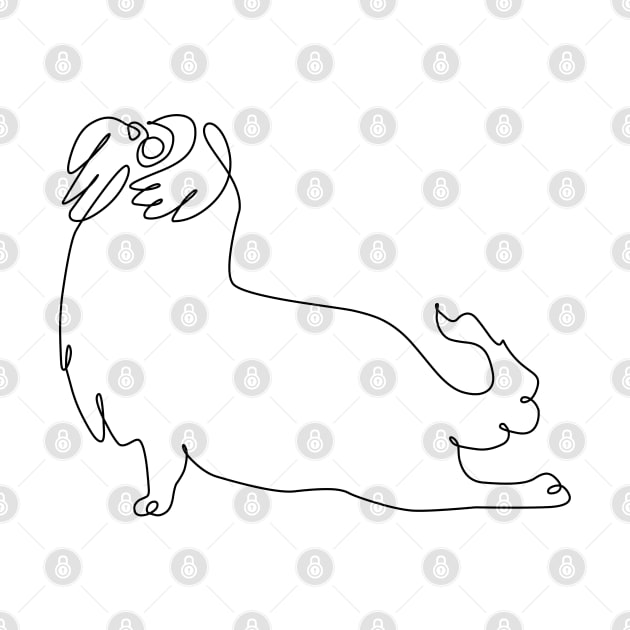 One Line Shih Tzu Upward Facing Dog by huebucket