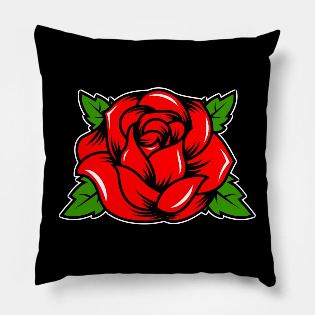 Red Rose Pillow by Johnitees