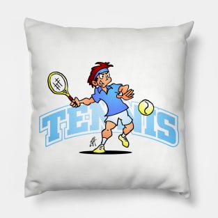 Tennis player hiting a forehand Pillow