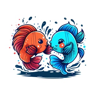 TWO COOL BETTA FISH FIGHTING T-Shirt
