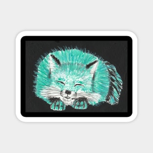 Happy fox acrylic painting Magnet