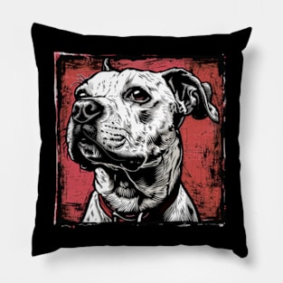 Retro Art American Pit Bull Terrier Dog Lover Pillow