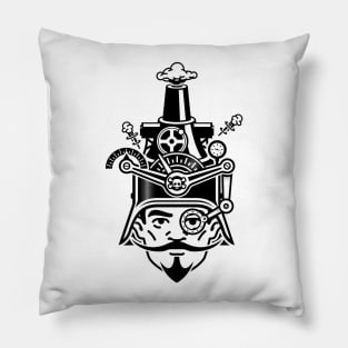 Steampunk Hat with Gears Design Pillow