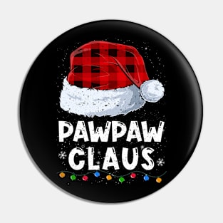 Pawpaw Claus Red Plaid Christmas Santa Family Matching Pajama Pin