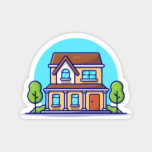 House Cartoon Vector Icon Illustration Magnet