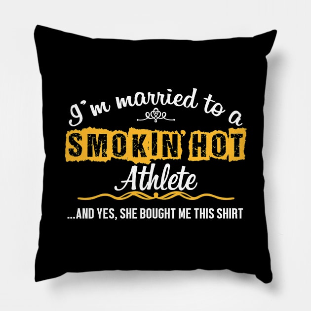 For Athlete's Husband Funny Gift Pillow by divawaddle