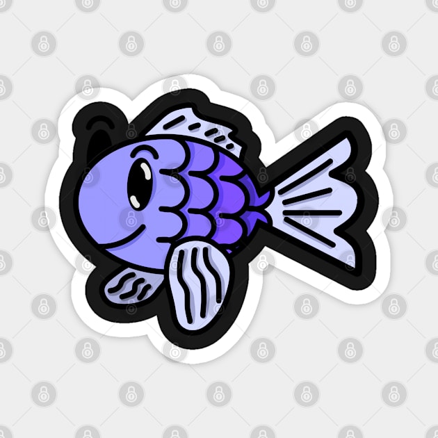 Blueish Purple Fish Magnet by IgorAndMore
