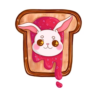 Cute bunny illustration on bread T-Shirt