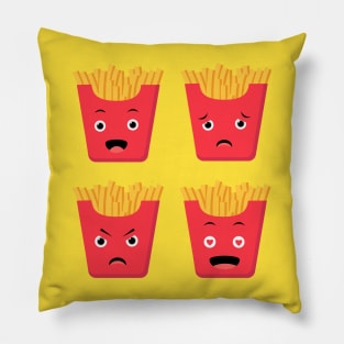 French fries cute face expression Pillow