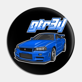 Blue gtr34 car Pin